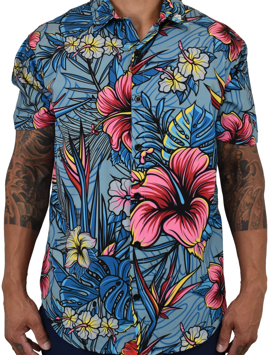 'Pink Hibiscus' Aloha (Hawaiian) Shirt
